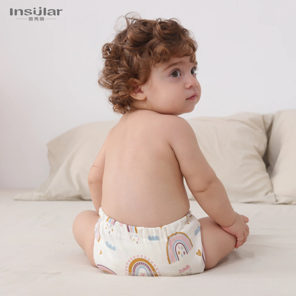 6 Layer Waterproof Reusable Cotton Baby Training Pants Infant Shorts Underwear Cloth Baby Diaper Nappies Panties Nappy Changing
