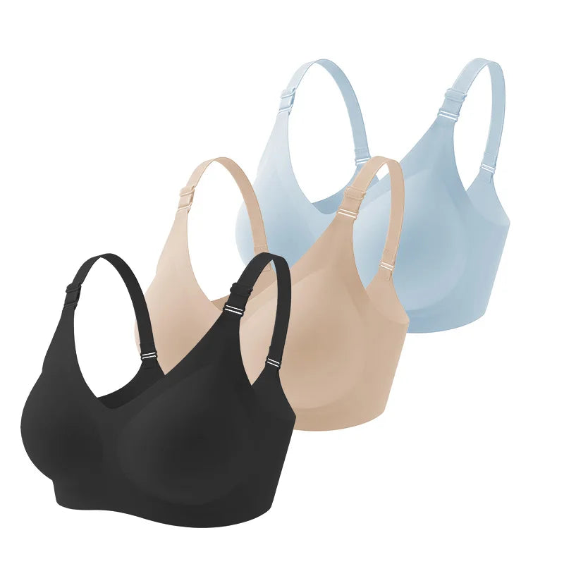 3 PCS Breastfeeding Bra With Multiple Colors Available, Jelly Style, Comfortable, Seamless, No Steel Rims, Front Opening Bra