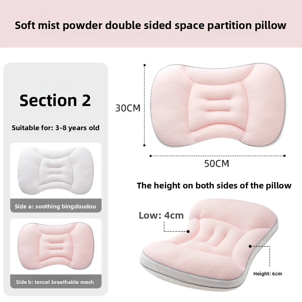 Reversible Baby Pillow For Newborns Breathable Cotton Polyester 50x30 Cm Green Sleep Pillow