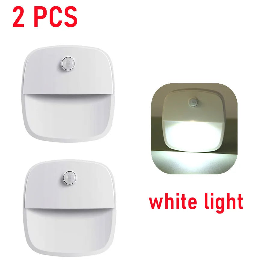 LDHLM Mini Led Motion Sensor Night Light AAA Battery Powered Wall Mount Bedroom Staircase Closet Lamp