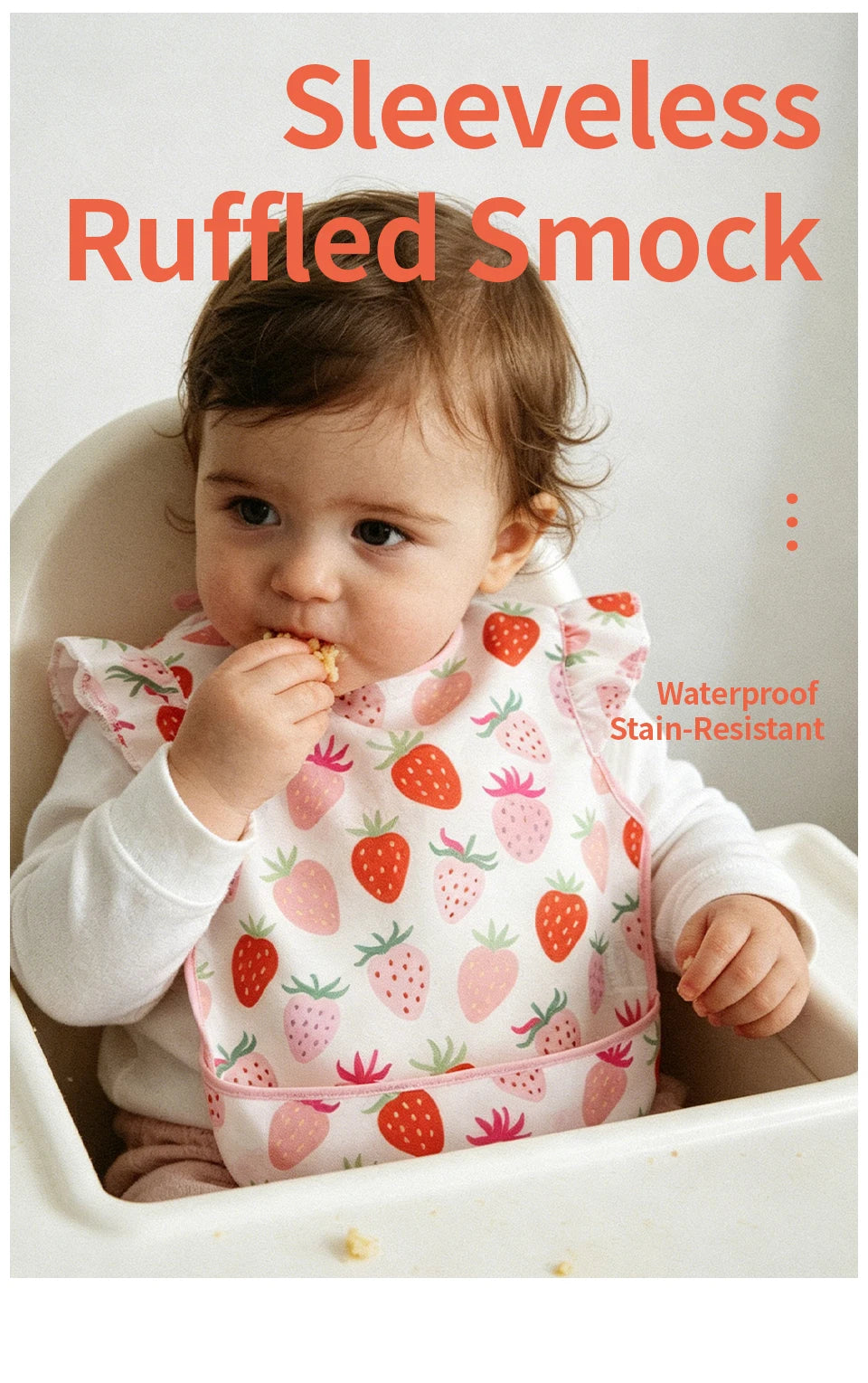 Happyflute 1 Pc Sleeveless Bib for Babies & Toddlers Waterproof Smock Bib for Eating Machine Washable & Mess-Proof Feeding Bib