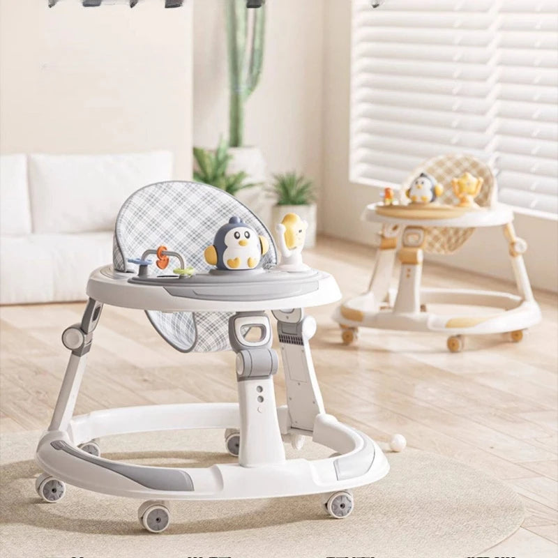 Baby Walker Foldable Multifunctional Toddler Learning Walk Car Anti O-Leg Design Adjustable Music Tray Safety Wheels