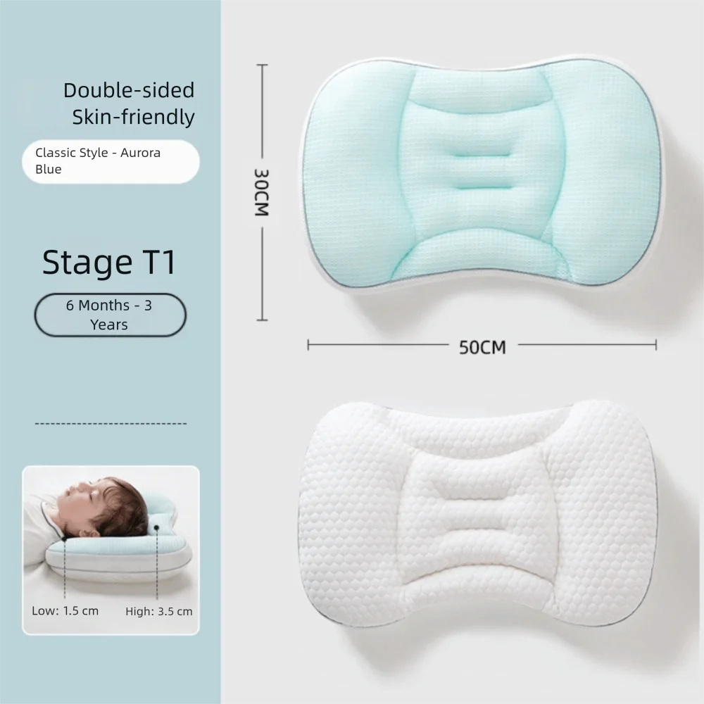 New Reversible Baby Pillow Breathable Comfortable Newborn Pillow Soft Green Baby Sleep Pillow Children