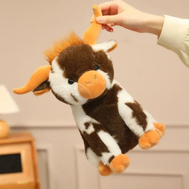 New 1pc 30cm Treasuringu New Highland Cattle Stuffed Toys Highland Cow Plush Toy Soft Animals Fluffy Doll Birthday Gift For Kids