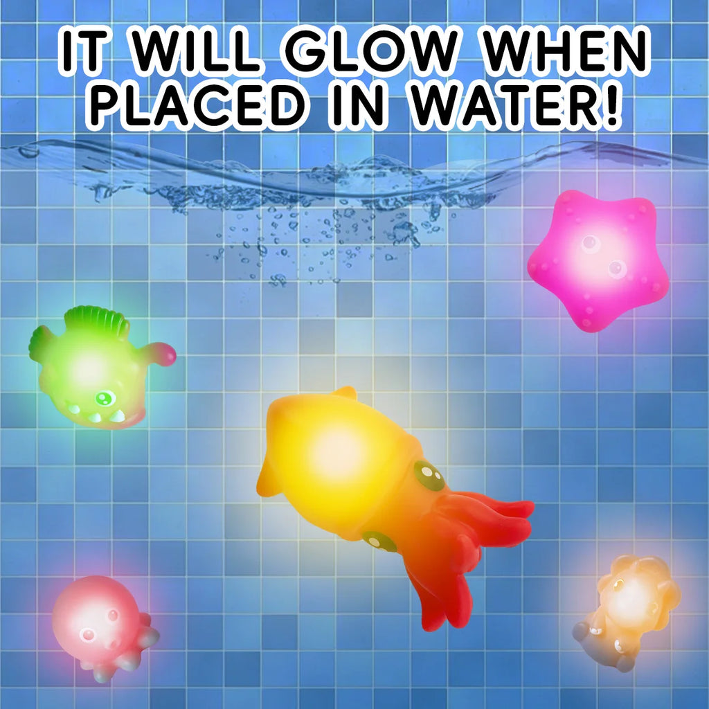 Baby Bath Toys Bathtub LED Light Up Toys Colorful Changing Waterproof Underwater Lights Bath Toys for Boys Girls Birthday Gift