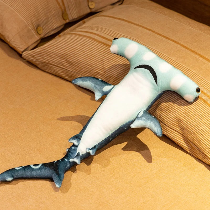 Stuffed Plush Animals Pillow for Children, Marine Creature, Hammerhead, Shark Simulation, Super Soft Toys, Christmas Presents