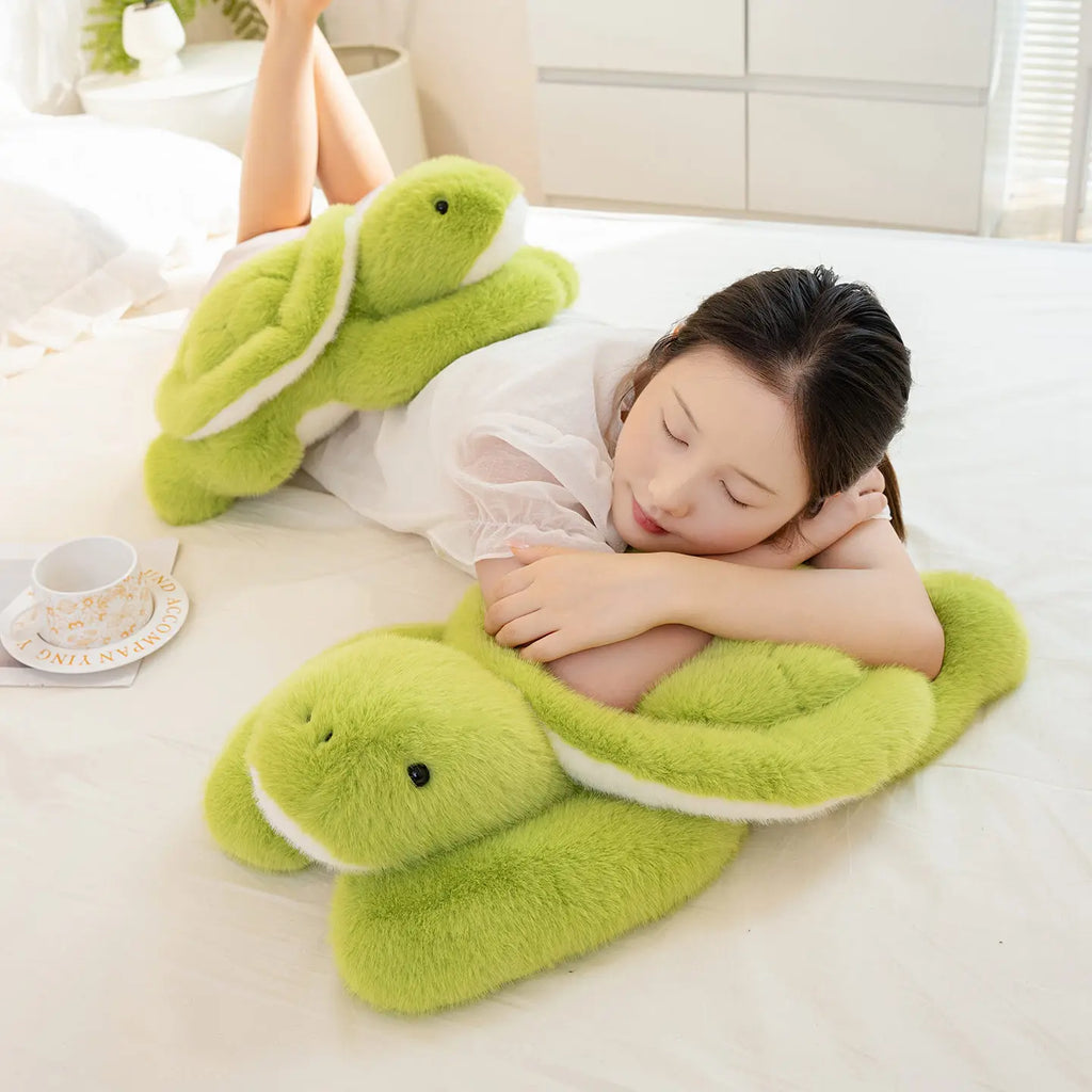 New Lovely Turtle Plush Toys Cozy Fluffy Lying Prone Cartoon Tortoise Throw Pillow Back Cushion Kawaii Home Decor Funny Gift
