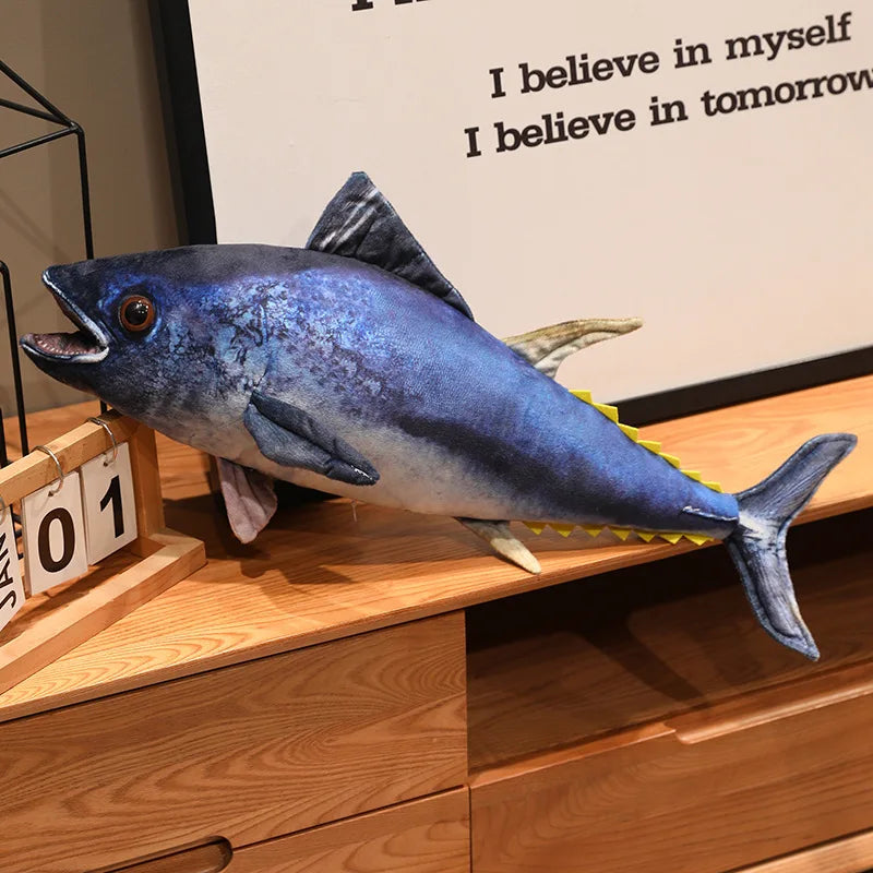 Hot Wholesale Stuffed Fish Throw Pillow 55/75/95cm 3d Simulation Tuna Plush Toys Creative Sofa Pillow Cushion Gift Kids Toy