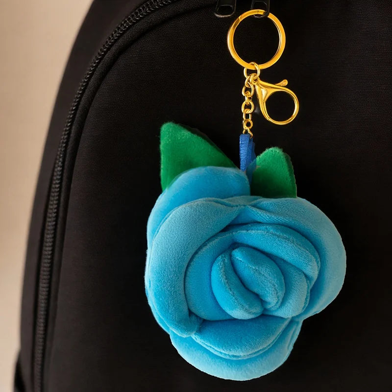 Wholesale Pretty Mini Rose Plush Toys Soft Colorful Lifelike Rose Hanging Toys Cute Keychain Bags Decor Kawaii Girls Gift
