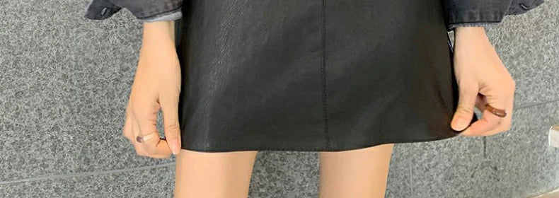Pretty Maternity Autumn Skirts Vintage High Waist Pregnant Woman Slim Belly Skirts Elegant Pregnancy A-line Pu Leather Skirt