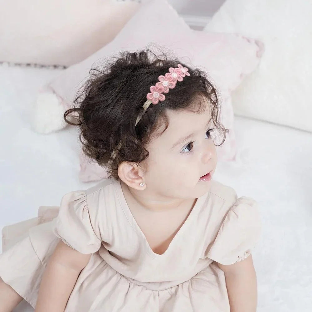 Girls Lace Flower Headbands 6 Piece Set Elastic Hair Accessories Model HBN06 Colorful Decorated