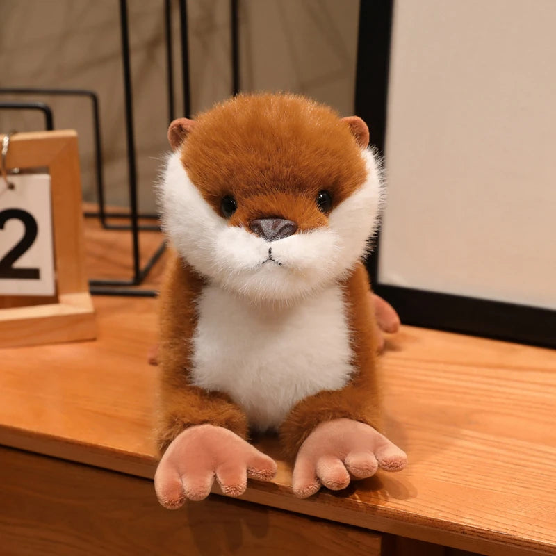 New 40cm Cute Otter Plush Toys Fluffy Cozy Magnetic Animal Doll Cute Well-behaved Lying Doll Funny Toys Nice Accompany Gift