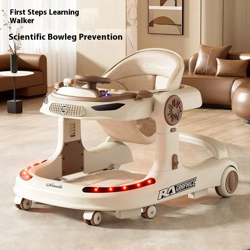 Baby Walker 4 in 1 Adjustable Height Anti Rollover Push Toy Foldable Activity Center for Infant Toddler 6 to 18 Months
