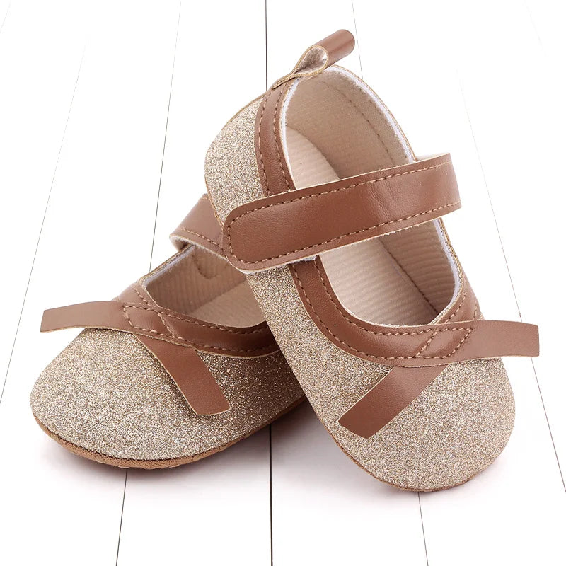 Hot Selling Spring And Autumn Baby Girls First Walking Toddler Shoes For 0-18M Baby Princess Shoes Fashion Design Soft Sole