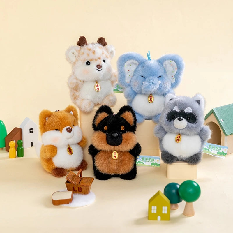 Kawaii Animal Lion Doll Cute Jumping Series Plush Pendant Rhinoceros Sloth Panda Monkey Toy Bee Husky Crocodile Super Soft Kids