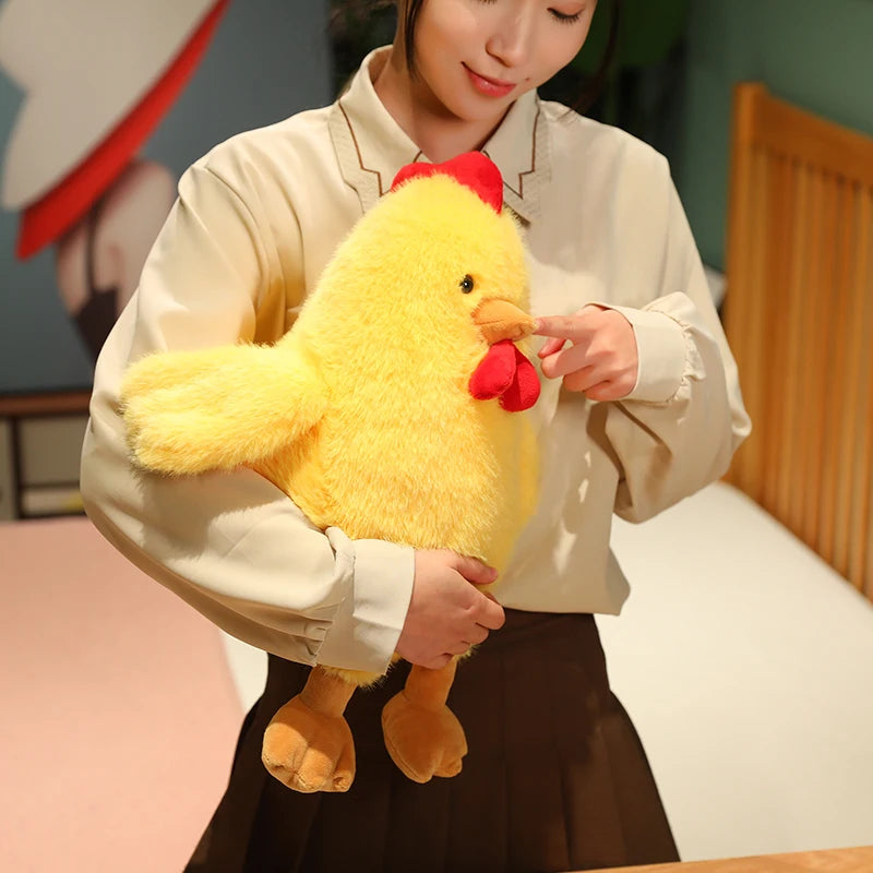 Hot Fluffy Chicken Plush Toys Cute Farmyard Animal White Yellow Chicken Plushies Funny Wet Chick Dolls Girl Boy Gift Home Decor