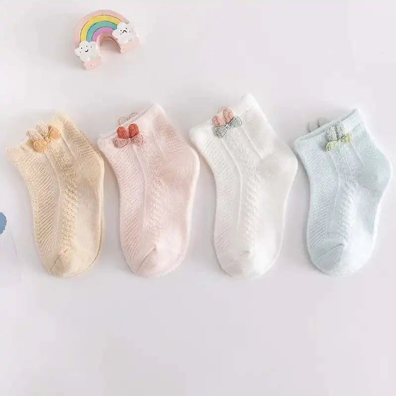 1 Pair Baby Socks Boys Girls Rabbit Ear Mouse Soft Summer Ultrathin Mesh Children Newborn Kids Infant Toddler Elastic