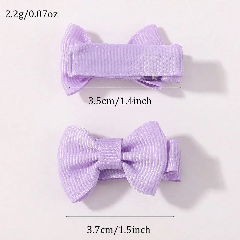 10pcs/Set Mini Hair Bow Clips for Baby Girls Cute Dopamine Color Handmade Bowbots Hairpins Lovely Headwear Kid Hair Accessories