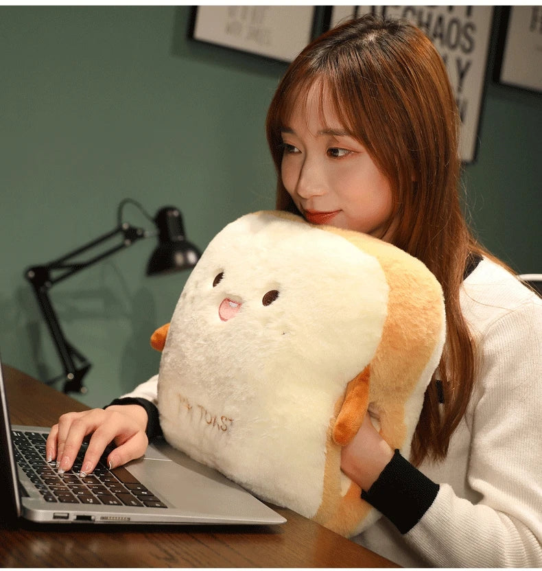 1pc 35cm Plush Bread Pillow Cute Simulation Food Toast Soft Doll Warm Hand Cushion Home Decoration Kids Toys Birthday Gift