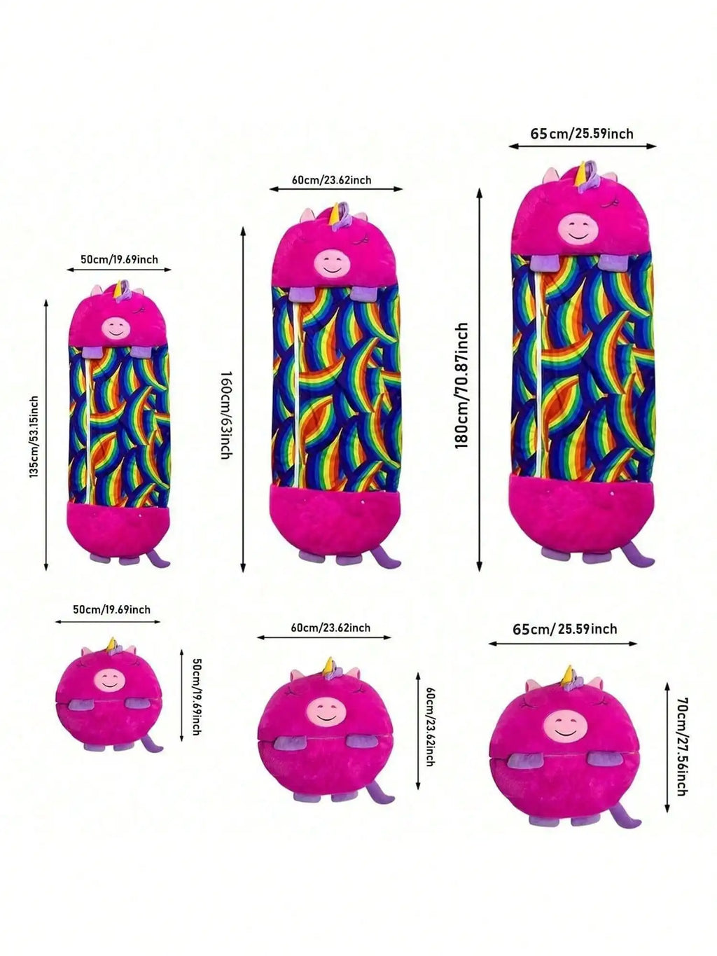 Kids Cartoon Sleepsacks Children's Sleeping Bag With Pillow Plush Doll Pillow Boys Girls Baby Animal Sleep Sack For Birthday