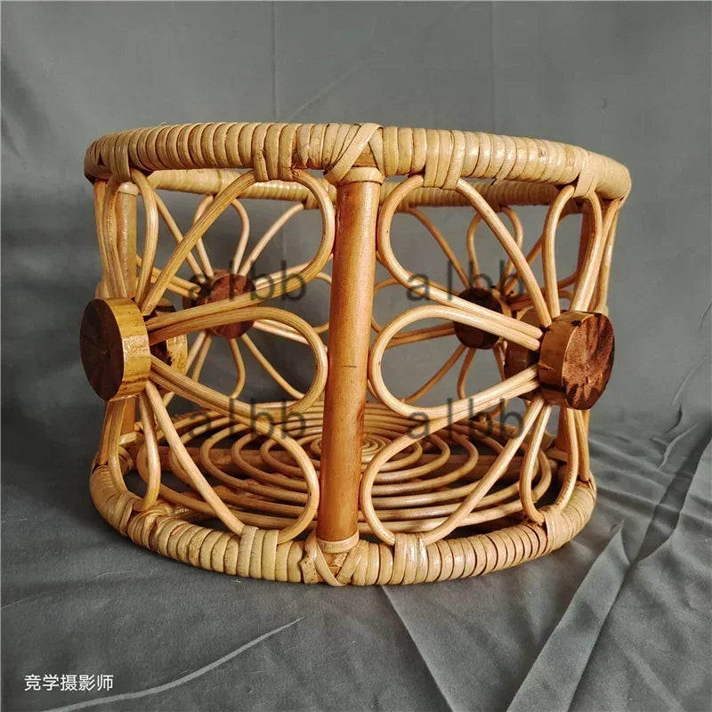 1pc Rattan Baby Bed Chair Round Sleeping Basket Newborn Photo Prop Studio Shooting Essential Infant Photography Accessory Supply