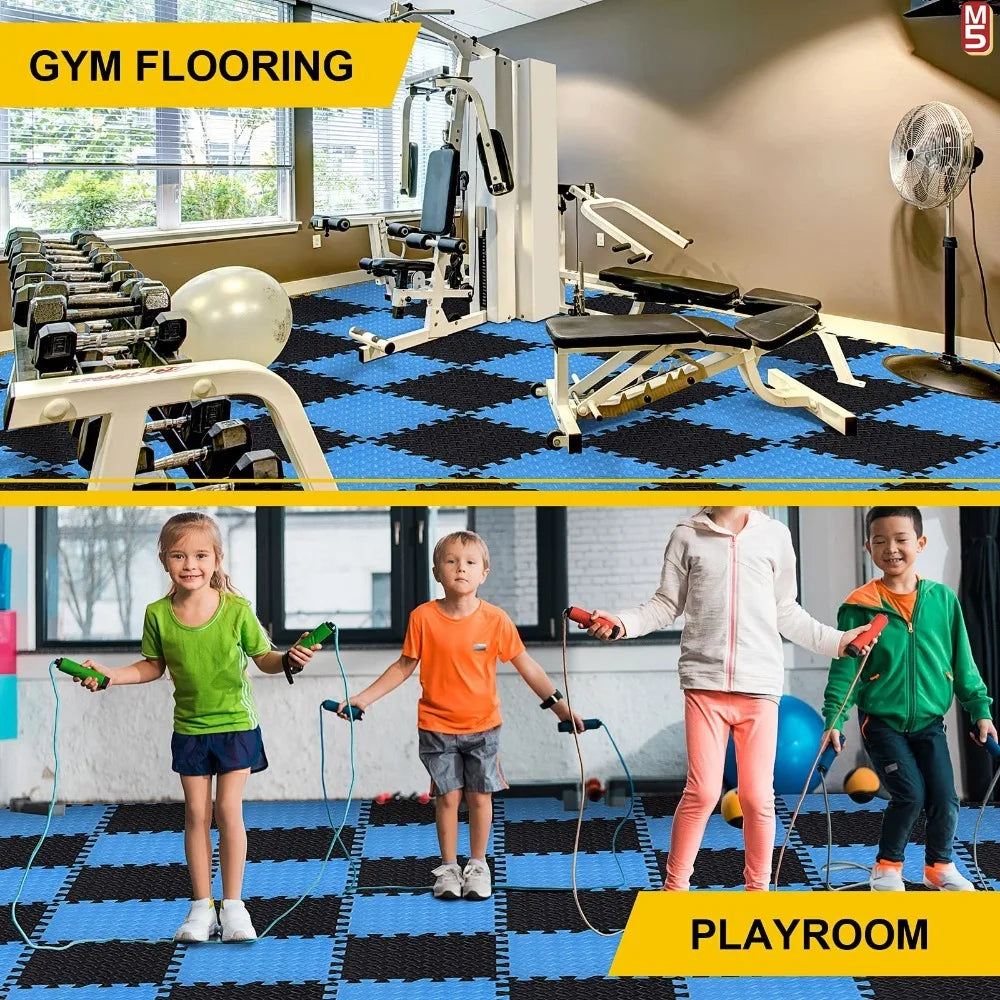 1-20PCS Soft Foam Interlocking Carpet Tiles - Non-Slip Puzzle Floor Mats Ideal for Home Gym and Baby Playroom  Rugs for Bedroom