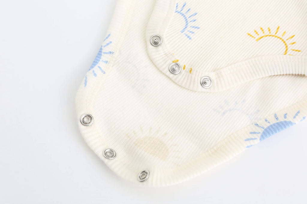 Cartoon 4-Piece Baby Boy Sleeveless Bodysuits+Shorts Clothing Set 100%Cotton Newborn Multi-piece Suit 0-12M Infant Clothes