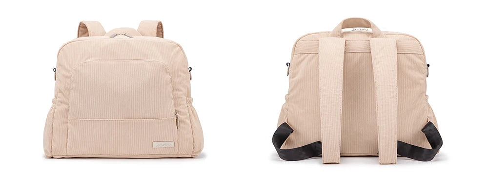 Soboba Large Capacity Diaper Backpack for Mom with Soft Corduroy Fabric and Convenient Design