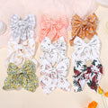 10Pcs Random bows hairgripes for women printe cheer up bowknot ribbon hairclips girls ponytail hair claw clips