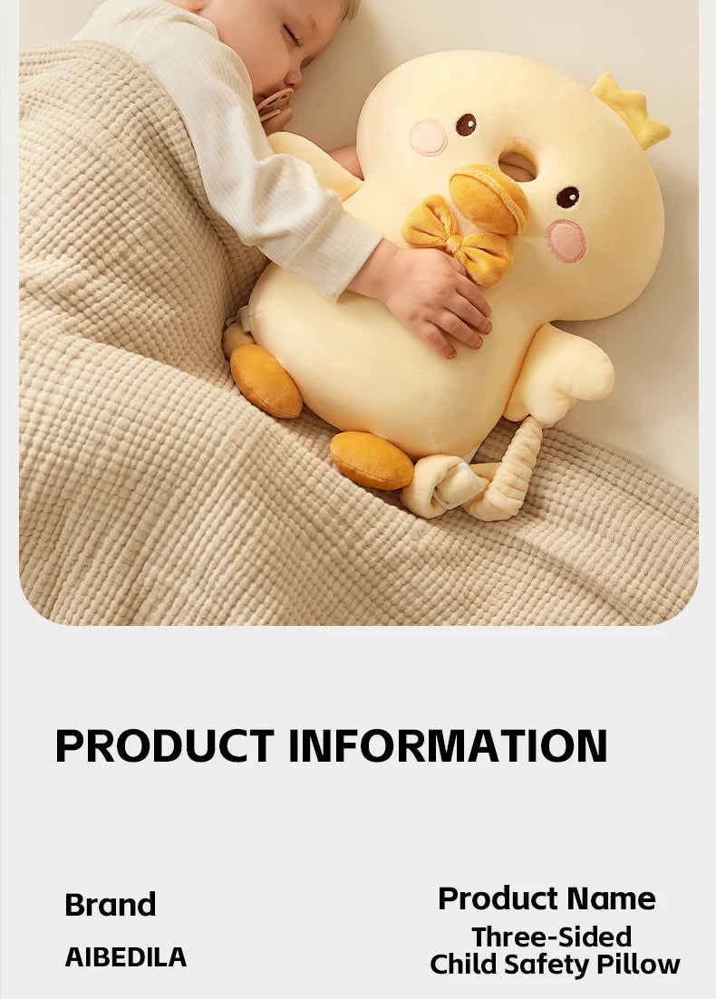AIBEDILA 3-Sided Anti-Fall Safety Pad Cute Animal Baby Head Back Protector Pillow for Crawling Walking Toddlers 0-3T Gifts