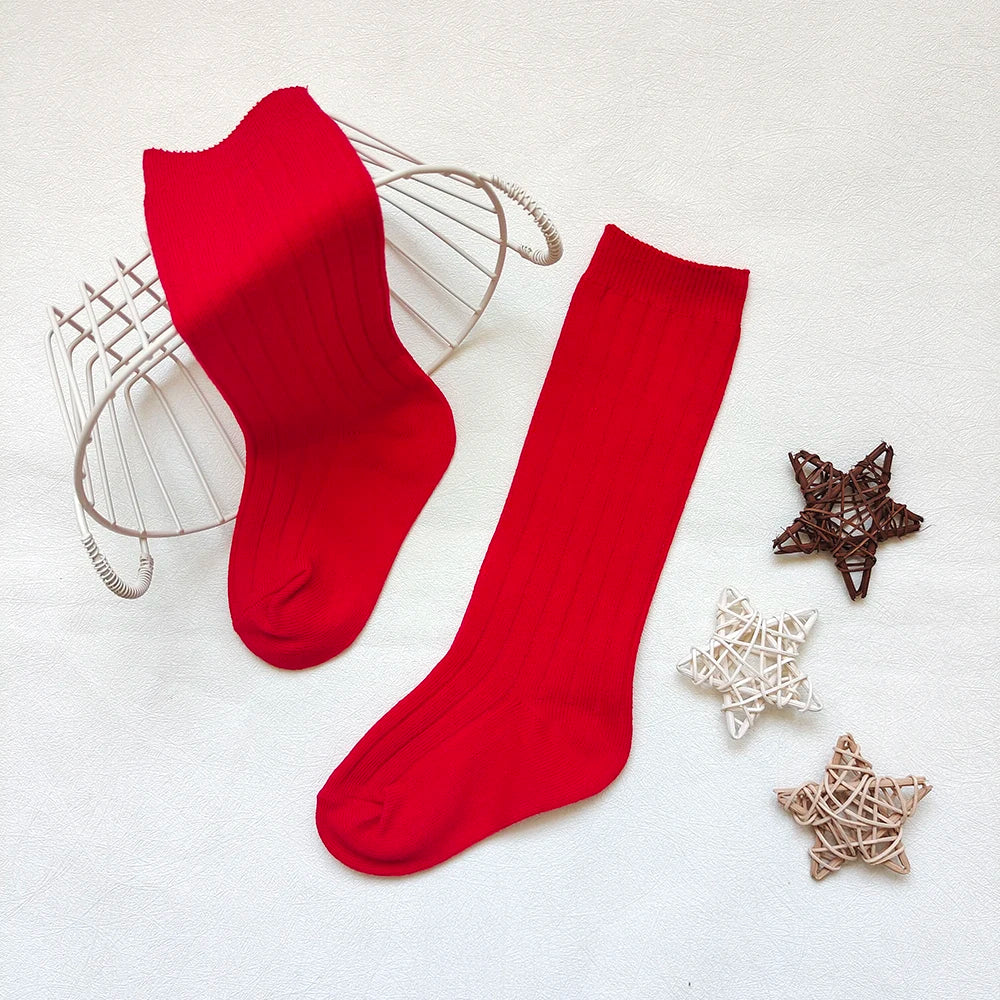 New Fashion Boys Girls Knee High Socks Cotton Breathable Stripe Kids Casual Sock Children School Uniform Socks Baby Socken Long