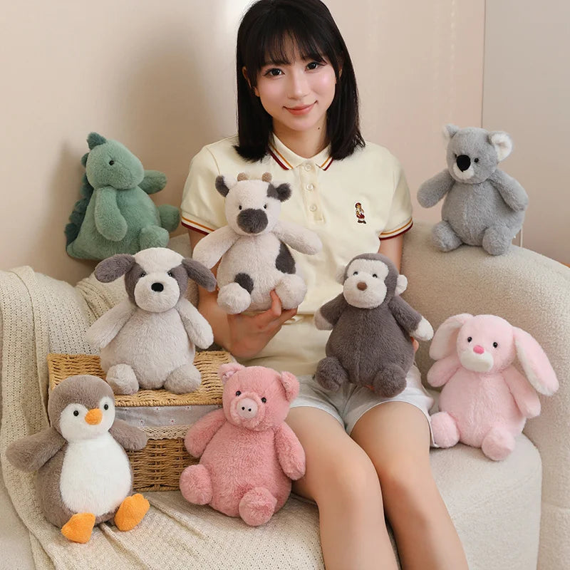 23cm Tuanzi Animal Series Plush Doll Rabbit Monkey Puppy Koala Cow Dinosaur Penguin Pig Toy Soft Stuffed Child Birthday Gift