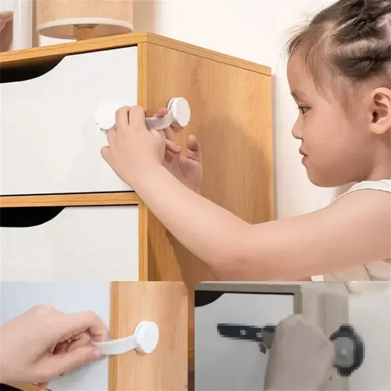 2-6Pcs Security Protection Lock Home Baby Safety Multifunction Drawer Lock Child Protect Toilet Refrigerator Lock Door Buckle