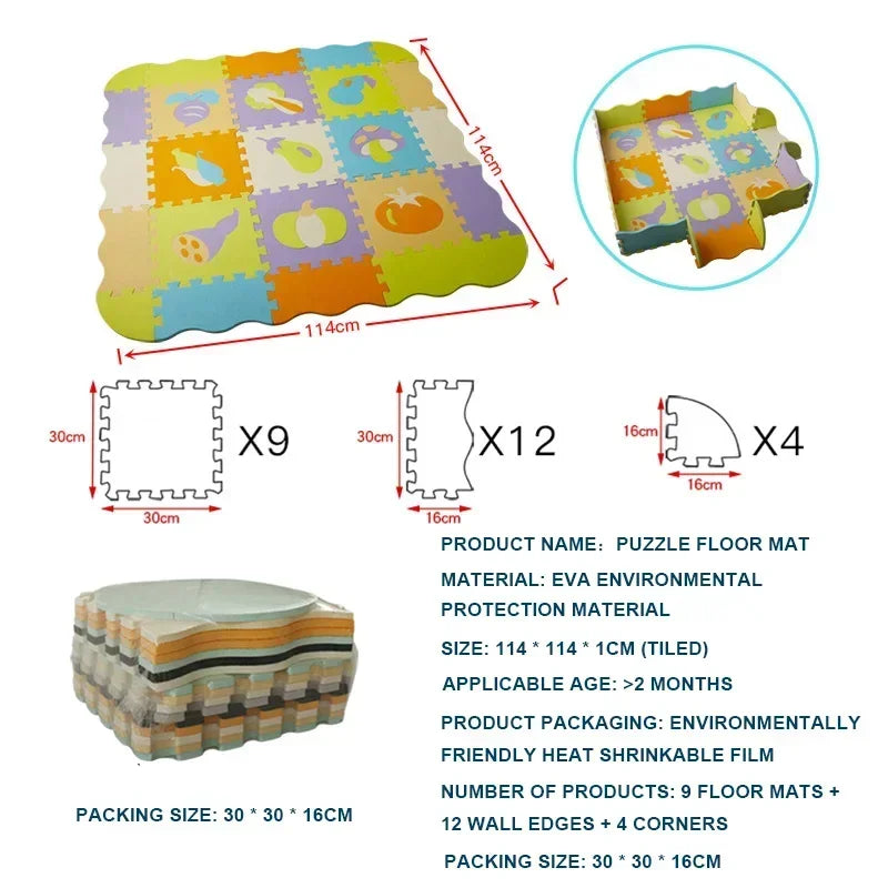 Eva Foam Baby Play Mat 25-Piece Set 30x30cm Puzzle Floor Mat Educational Toy For Nursery