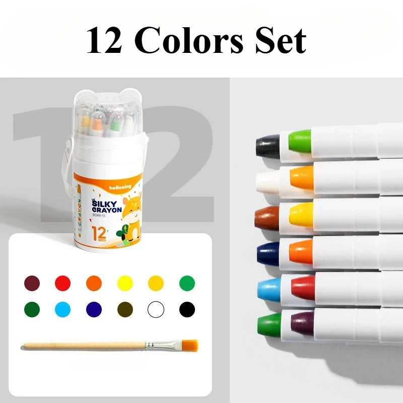 12/24/36/48-Piece Silky Smooth Crayon Set Twist-Up Crayons, Washable Crayons Travel Art Supplies School & Home Art Supplies