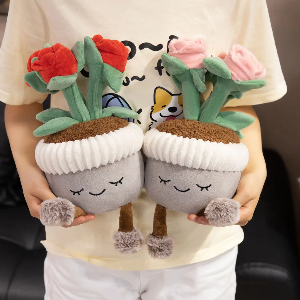 Lifelike Tulip Succulent Plants Plush Stuffed Bookshelf Decor Cake Toy Soft Doll Pendant Kawaii Pillow for Girls Birthday Gifts