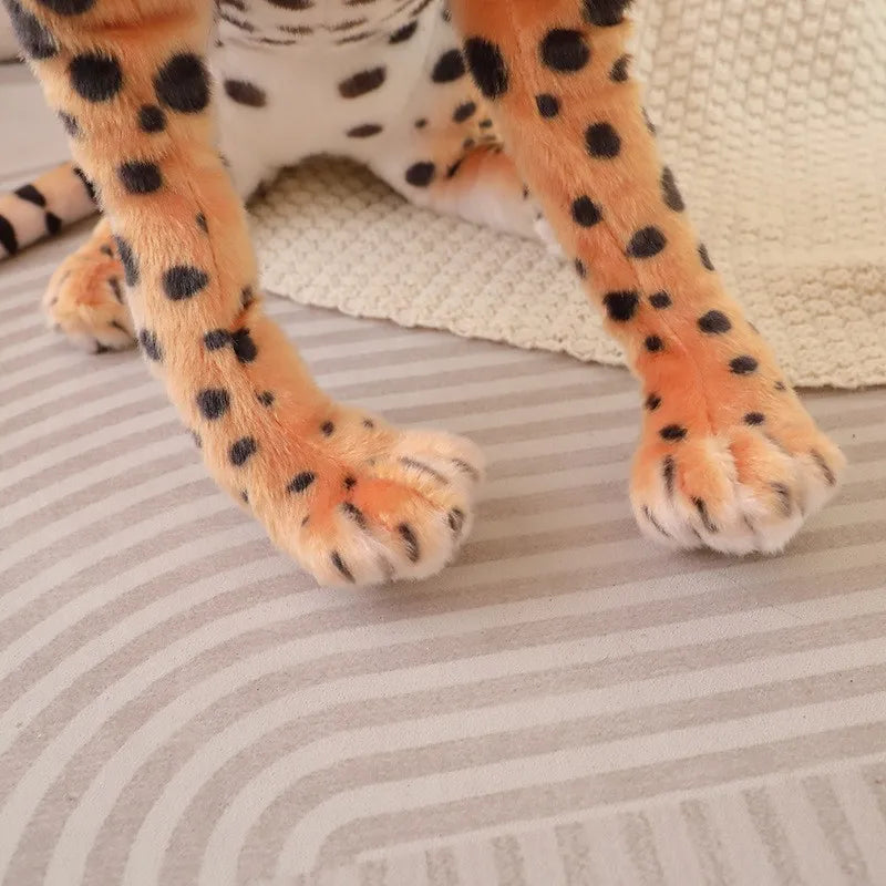 Hot Lifelike Plush Leopard Cheetah Toy Full Stuffed Forest Animal Peluche Doll Room Decor Christmas Holiday Gifts For Boys