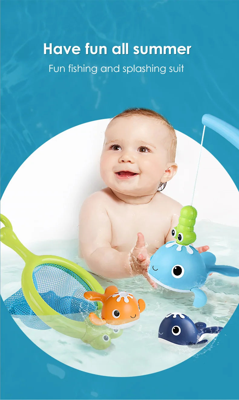 Children Bath Paddle Toys Magnet Fishing Toys Kids Swimming Pool Fishing Fun Game Toys Parent-child Interactive Water Toys Gift