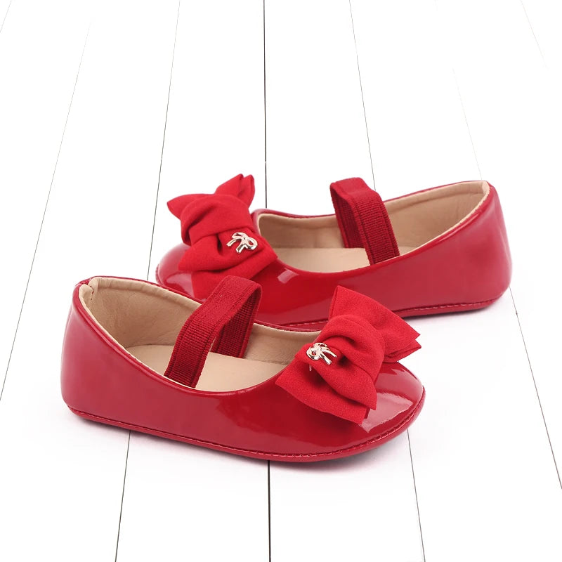 Spring and Summer 2025 New Style Baby Princess Shoes Leather Bow Tie Baby Shoes Soft Sole Learning Walkers baby shoesD2778