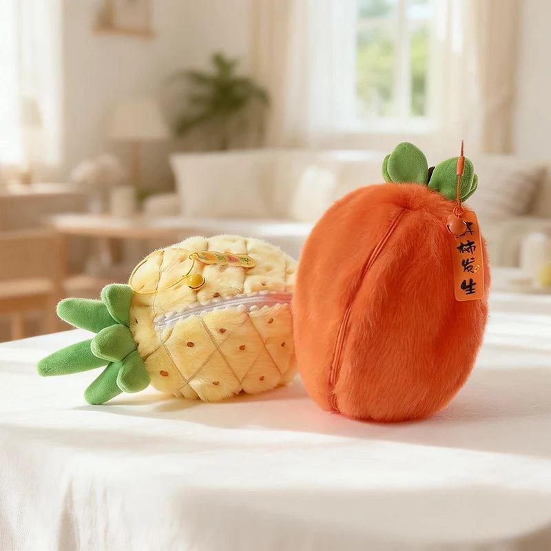 Hot Cute Fruit Bunny Plush Toy Creative Durian Pineapple Carrot Strawberry Turn Into Rabbit Soft Doll Birthday Christmas Gift