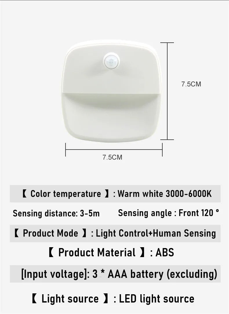 LDHLM Motion Sensor Light LED Night Lights AAA Battery Powered Bedroom Wall Staircase Closet Aisle Body Induction Lamp