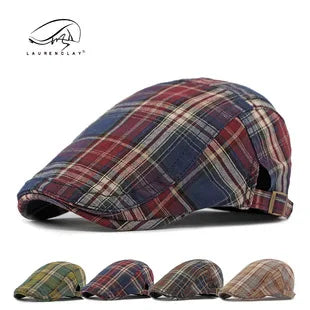 New Duckbill Hat for Men Spring Summer British Retro Fashion Plaid Casual Painter Hat Women's Beret