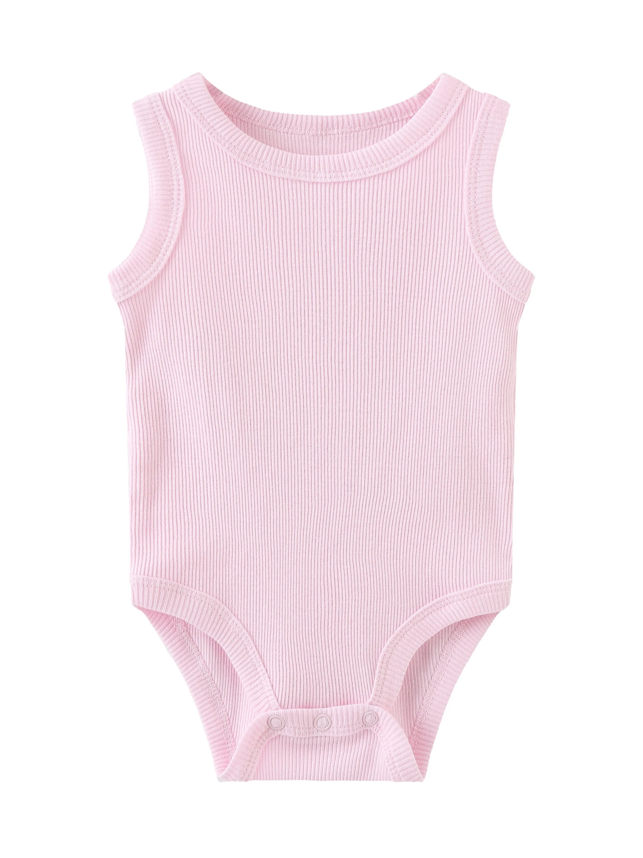 Kiddiezoom Summer Fashion Cartoon Sleeveless Baby Boy Girl Bodysuits+Pants Soft Baby Boy Girl Clothes