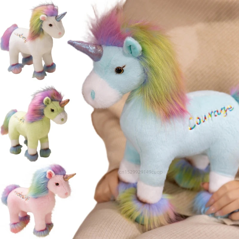 Rainbow Unicorn Plush Doll 32cm Colorful Hair Stuffed Animal For Home Decor And Children's Gift