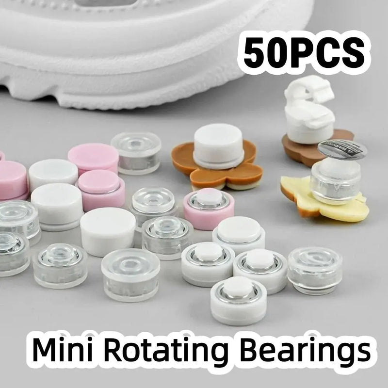 50Pcs 360°Rotation Mini Rotating Bearings 3 Size High Precision Spinner Mechanism DIY Craft Mini DIY Rotating Base