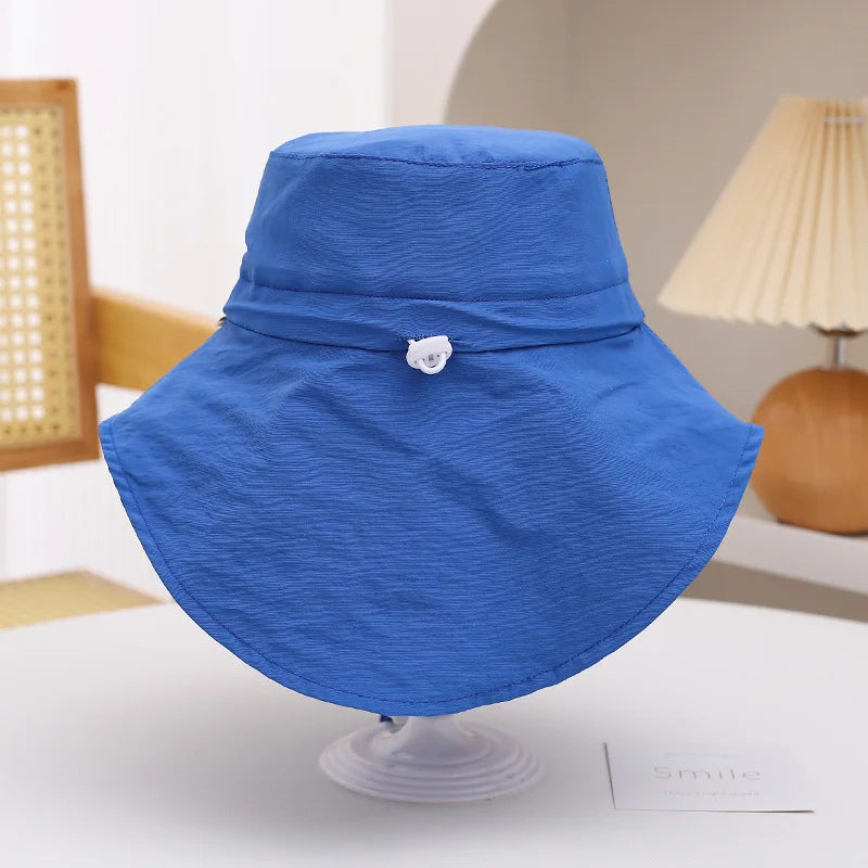 Foreign Trade Amazon Children's Fisherman Hat Extra Large Brim Quick-Dry Cape Hat Spring Summer Boys and Girls Sun Hat Beach Hat