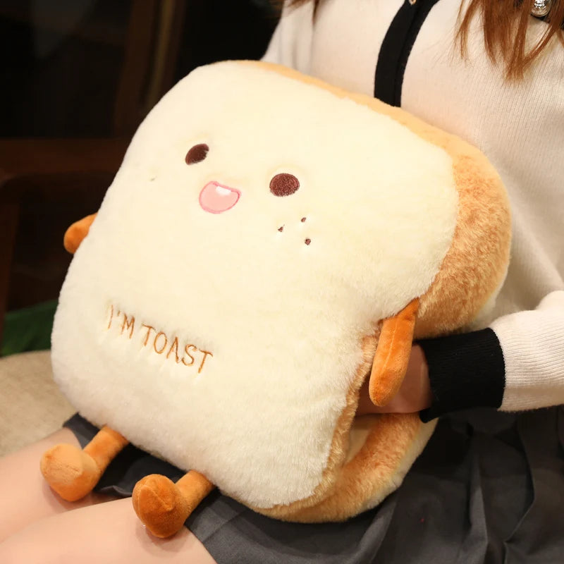 1pc 35cm Plush Bread Pillow Cute Simulation Food Toast Soft Doll Warm Hand Cushion Home Decoration Kids Toys Birthday Gift
