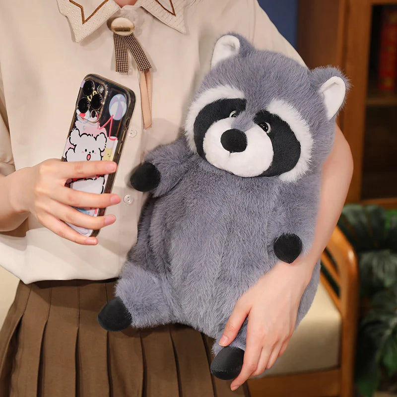 Artificial Fat Raccoon Plush Doll Grey Round Raccoon Animal Plush Toy Super Soft Christmas Gift For Boys And Girls