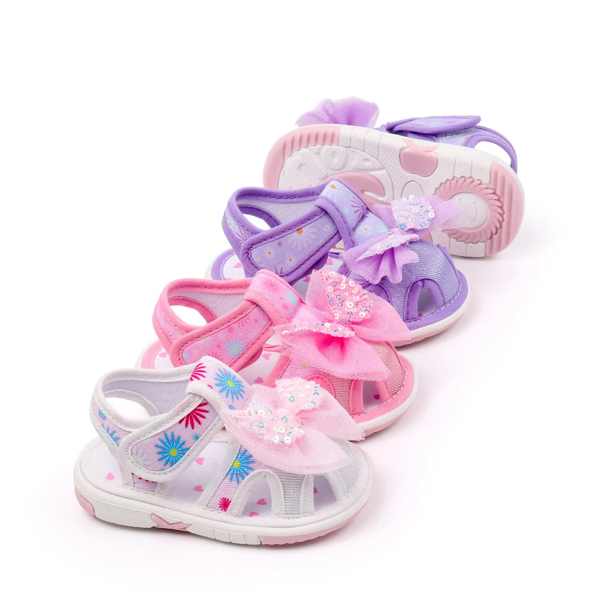 2025 0-2Y Baby Girls Baby Girls First Walking Indoor Outdoor Toddler Shoes With Squeaky Beautiful Design And Soft TPR Sole