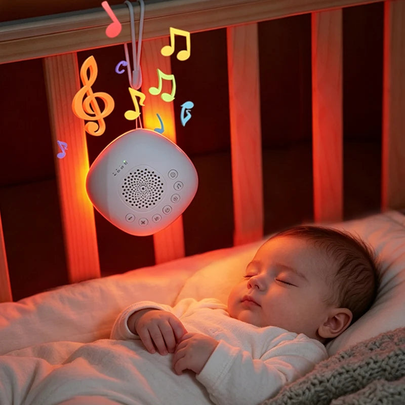2-in-1 White Noise Sound Machine USB Portable Baby Sleep Machine 20 Soothing Sound LED Night Light Built-in Rechargeable Battery